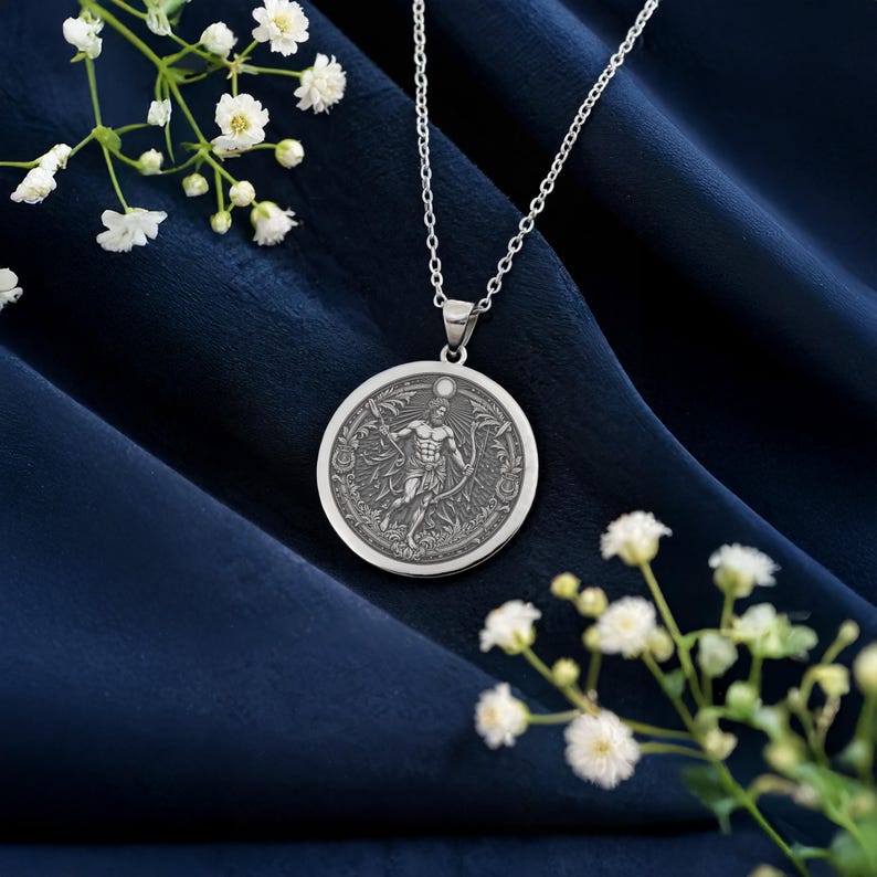 Apollo Pendant Necklace: 14K Gold, Music God Charm, Greek Myth Jewelry ...