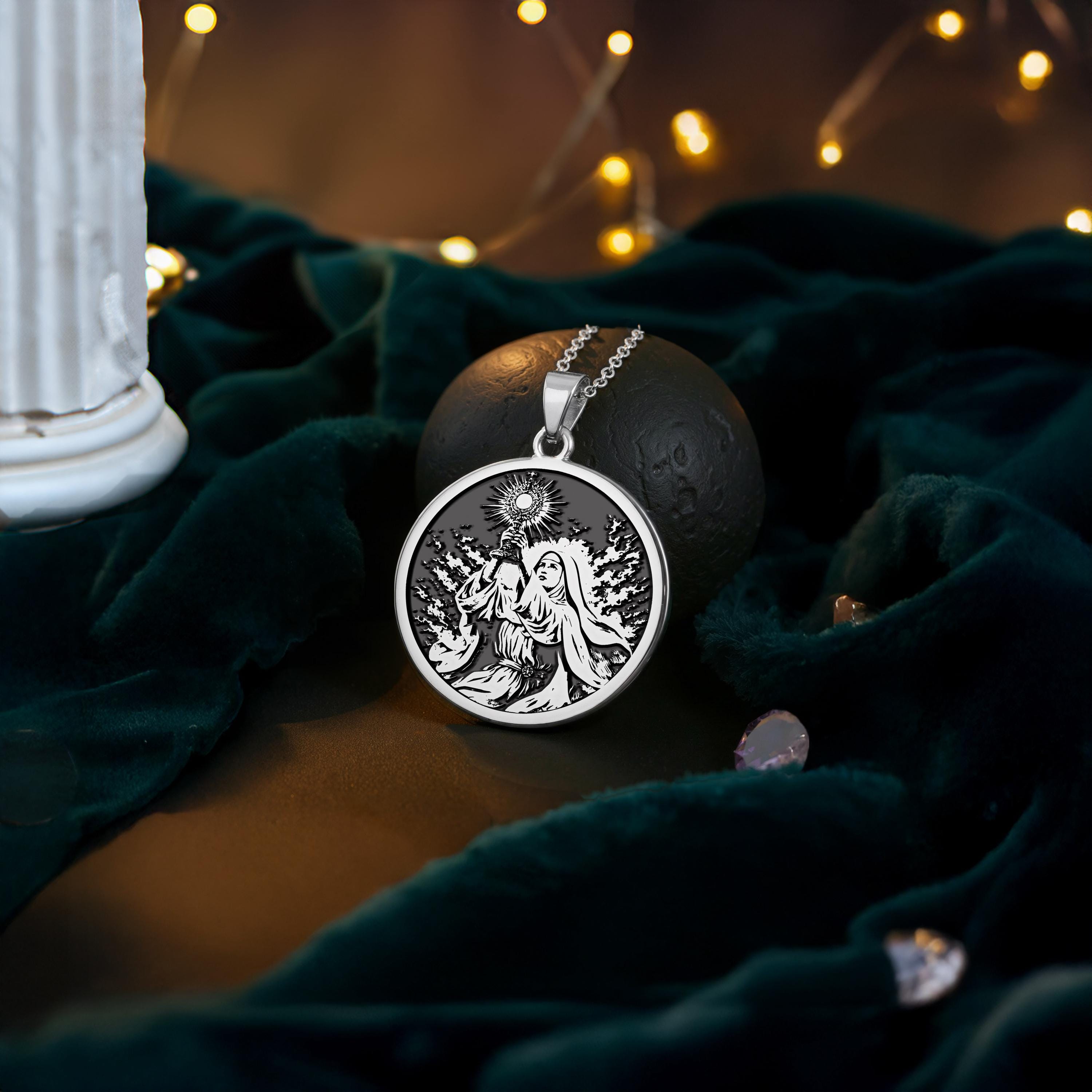 St. Clare Medal • Patron of Light • Catholic Saint Medallion