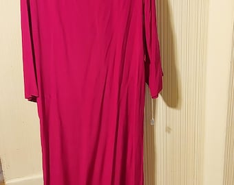 Vintage Michael Kors Magenta 3/4 sleeve Silk Dress size P