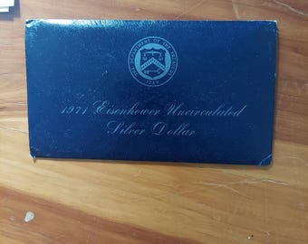 1971 S Eisenhower BU Blue Pack US Silver Eisenhower Dollar with COA