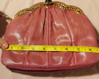 Bolsa de noite vintage Judith Lieber em pele de cobra