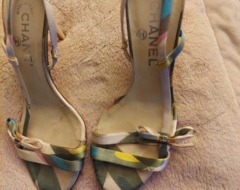 Chanel Open Toe Sling-Backs