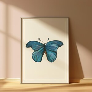 Blue Watercolor Butterfly | Instant Download
