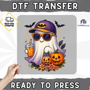 Spooky Ghost Halloween DTF Transfer, Cute Ghost DTF, Halloween Ready To Press, Cute Boo Ghost Coquette Dtf, Spooky Season Iron on Transfer