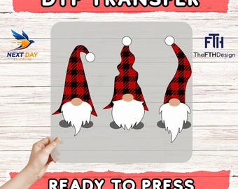 Christmas Gnomes DTF Transfer: Ready to Press Transfer