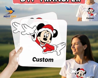Disney Christmas DTF Transfer, Disney Minnie Mouse, Disney Christmas, Mickey & Minnie Design, Ready to Press