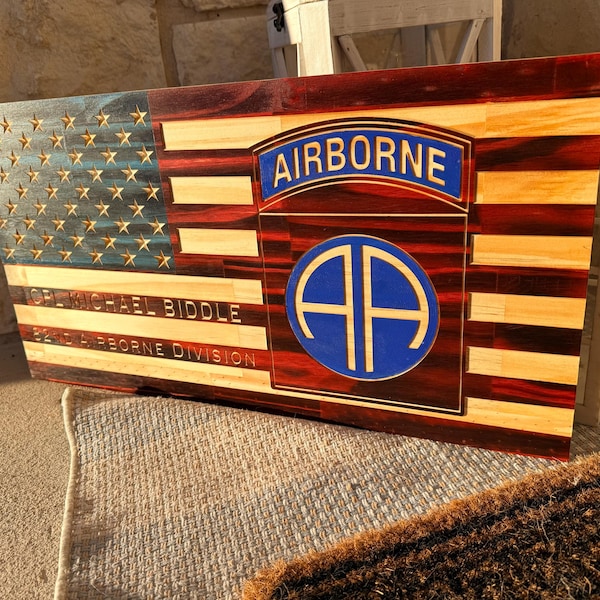 Traditional Wooden American Flag | Military Service Gift
