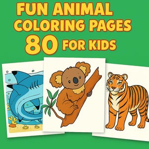 80 Fun Colouring Pages For Kids - Animal Edition