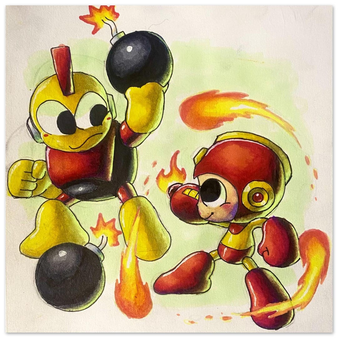 Mega Man Bomb Man Fanart Print - Etsy