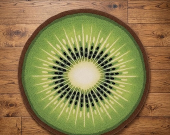 Kiwi Pattern Hand-tufted Wool Round Rug 8x8,Kids Playing carpet, Bedroom ,Fancy Rug
