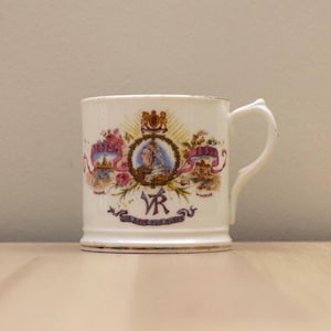 Antique Queen Victoria Diamond Jubilee Mug 1897 English Commemorative Memorabilia Gift