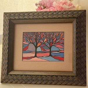 David Van Dyck Original Painting | 1993 Mixed Media Art | Framed Vintage Gouache & Acrylic Artwork