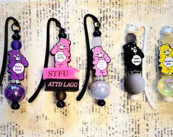 Handmade SwearBears Metal Bookmarks