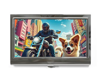 Glossy Metallic Business Card Holder: Professional Organizer