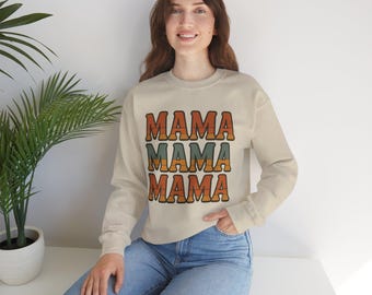 Mama Vibes womans Sweatshirt, Cozy Gift for Moms, Mother's Day Apparel, Trendy Casual Look, Perfect for Everyday Wear