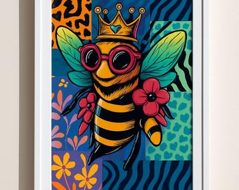 Miele Bumble Bee E Honeycomb Vintage Illustrazione Vettoriale