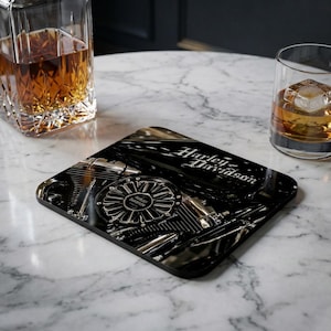 Harley-Davidson Motorcycle Engine Mouse Pad | Retro Biker Desk Mat