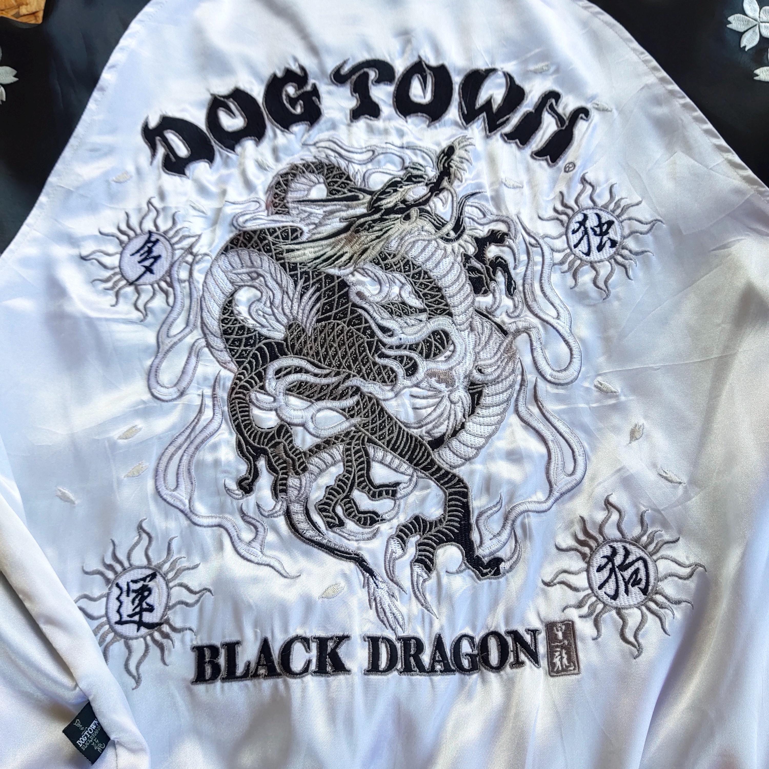 Vintage 90s Dogtown Black Dragon Sukajan Jacket Dogtown Pullover