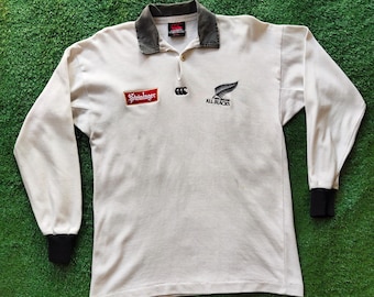 Vintage 90s Canterbury New Zealand All Blacks Steinlager Rugby