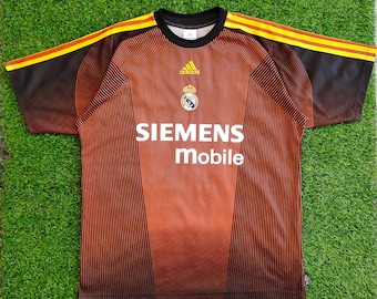 Vintage DISTRESSED Real Madrid No. 1 Iker Casillas Fußball GK Jersey Real Madrid T-Shirt Stickerei Logo Weiß Orange Herren M