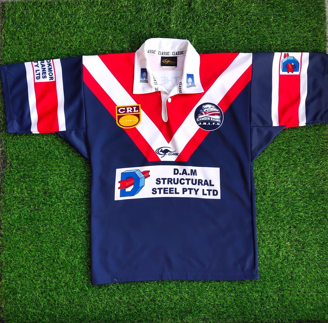 Vintage DISTRESSED Camden Rams Rugby Short Sleeve Jersey Camden Shirt ...