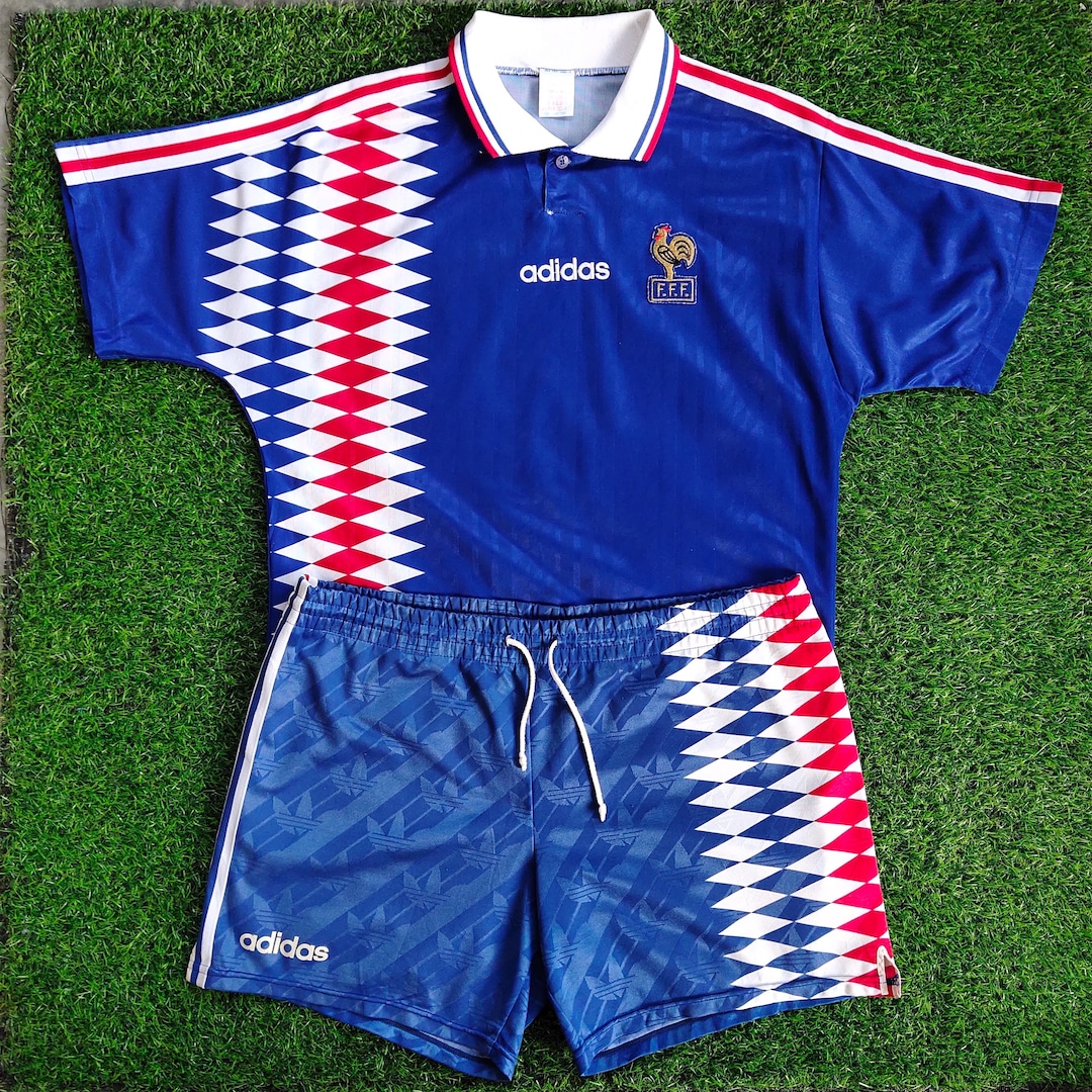 ウェア 90s old  france zidane soccer uni Vintage 90s Distressed France No.14 Zinedine Zidane Football