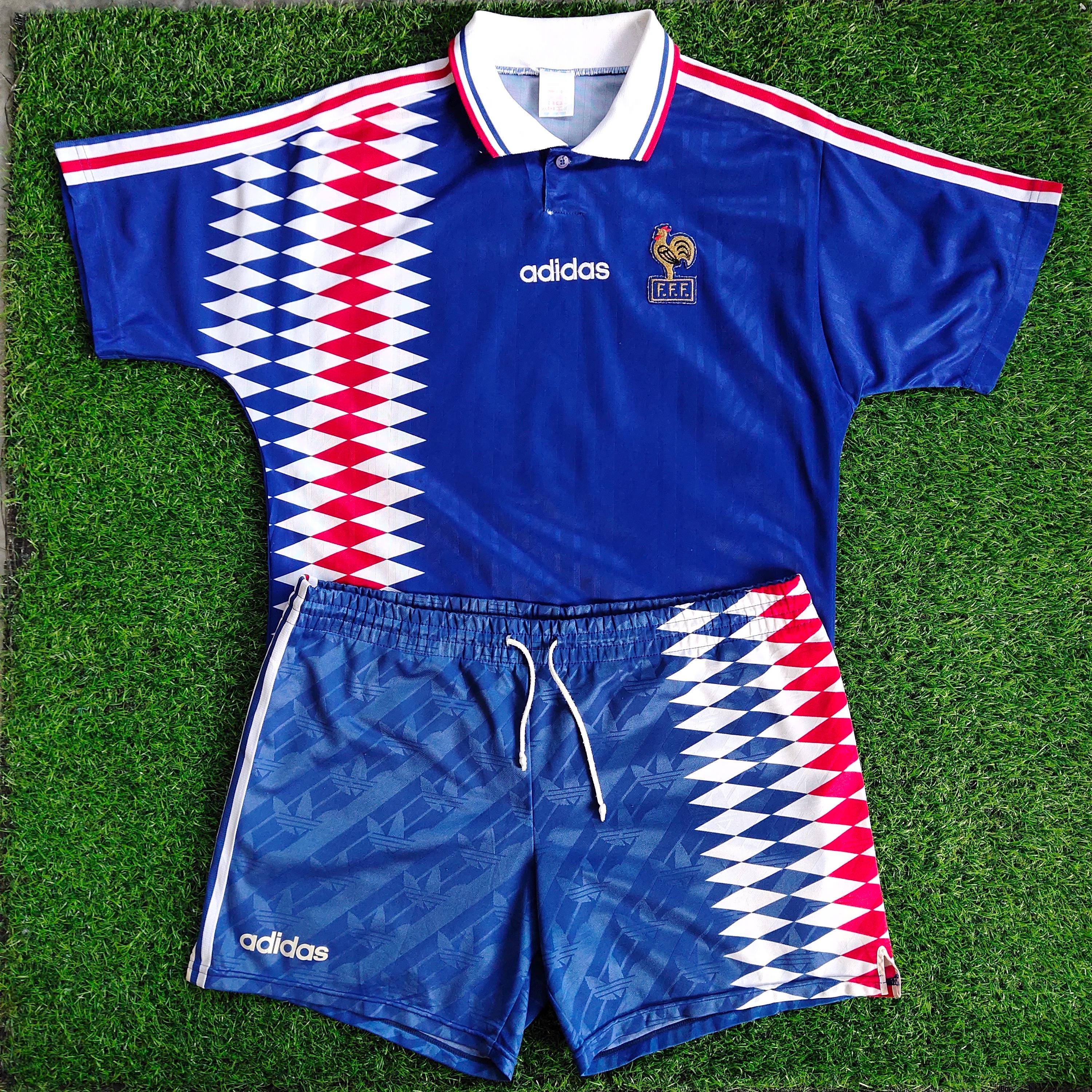 ウェア 90s old  france zidane soccer uni Vintage 90s Distressed France No.14 Zinedine Zidane Football