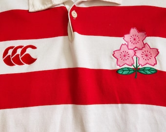 RARE Vintage 90s Canterbury New Zealand Japan Sakura Rugby Long