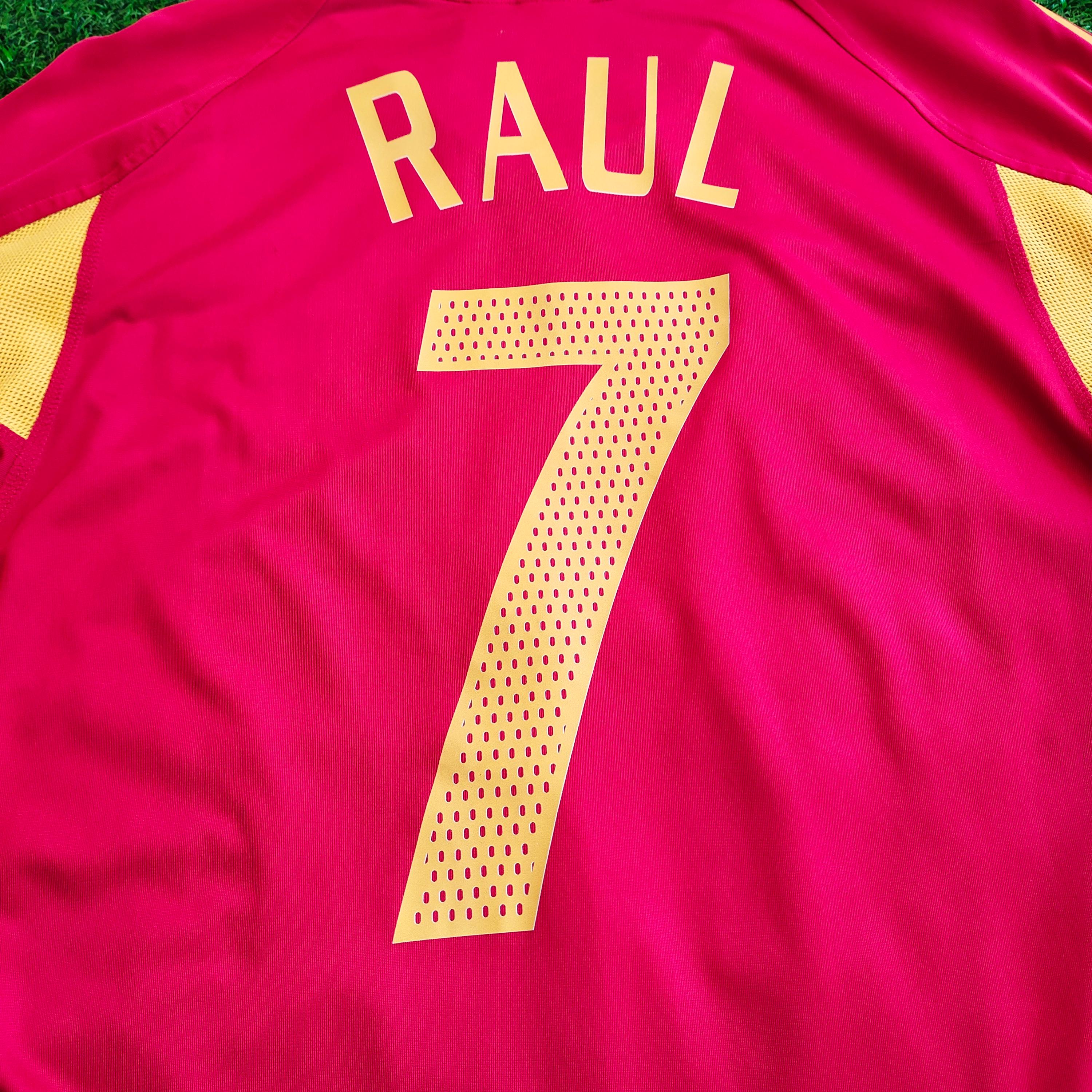 Vintage Spain No. 7 Raul Football Jersey Spain T Shirt Spain Tees