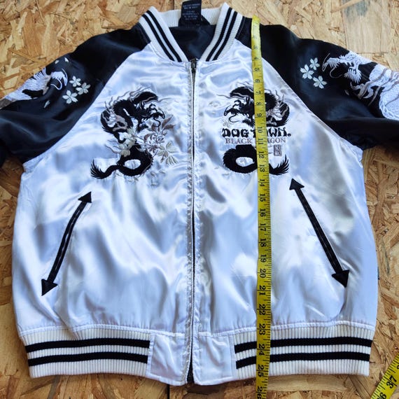 Vintage 90s Dogtown Black Dragon Sukajan Jacket Dogtown Pullover