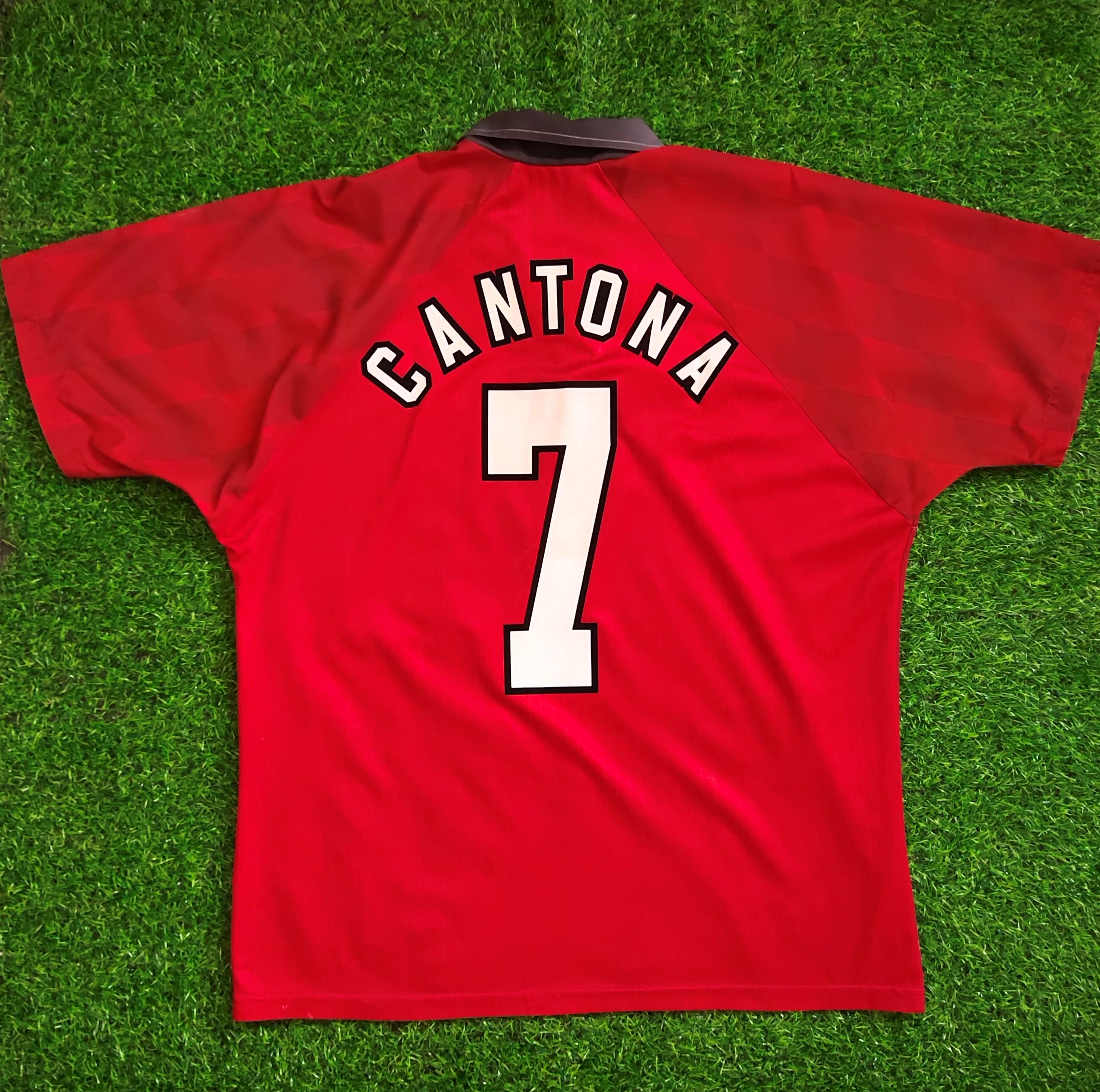 ウェア Manchester United  Cantona Vintage 90s DISTRESSED Manchester United No. 7 Eric Cantona