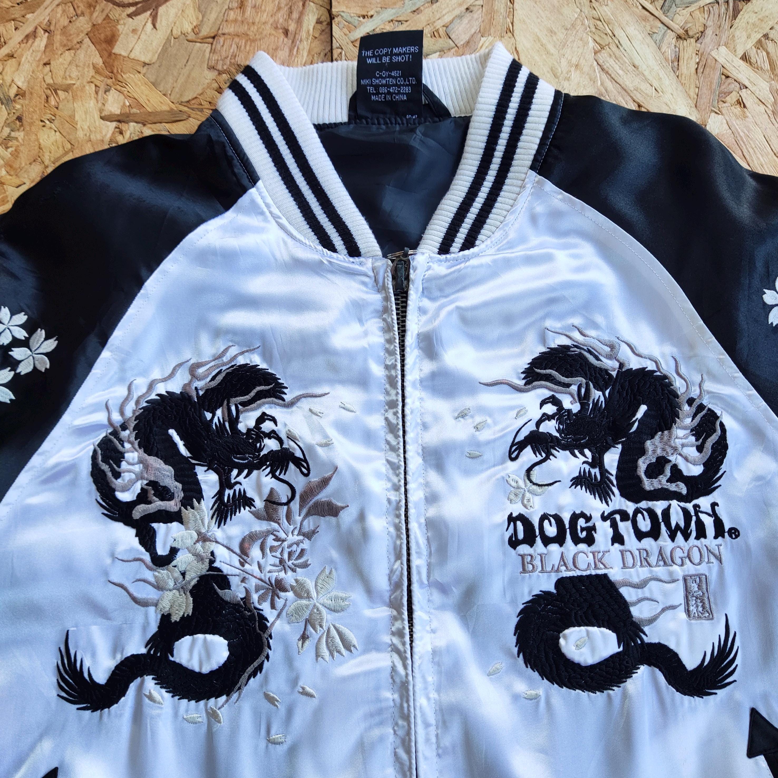 Vintage 90s Dogtown Black Dragon Sukajan Jacket Dogtown Pullover