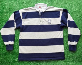 Vintage Barbarian Collegiate Stripe Rugby Shirt Size Medium