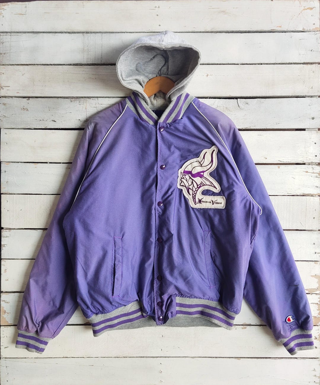 Vintage 80s DISTRESSED Minnesota Vikings Football by Champion