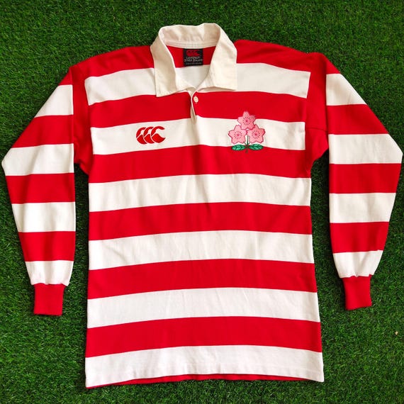 RARE Vintage 90s Canterbury New Zealand Japan Sakura Rugby Long