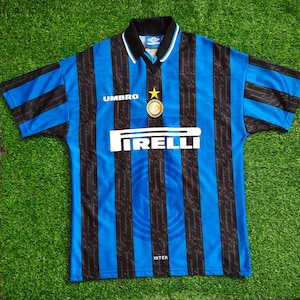 Vintage 90s Inter Milan No. 10 Ronaldo Football Jersey Inter T Shirt Inter Tees Inter Jumper Embroidery Logo Blue Color Men&#39;s Fit M