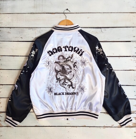 Vintage 90s Dogtown Black Dragon Sukajan Jacket Dogtown Pullover