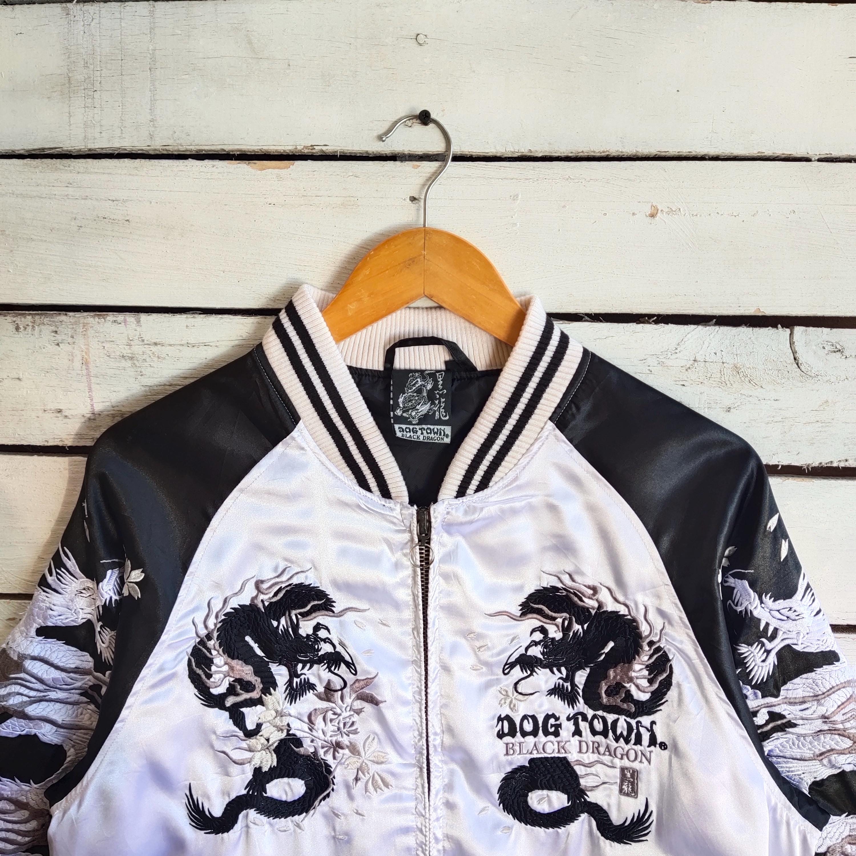 Vintage 90s Dogtown Black Dragon Sukajan Jacket Dogtown Pullover