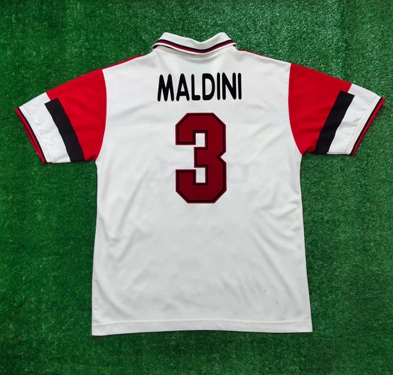 Vintage 90s Distressed AC Milan No. 3 Paolo Maldini Football