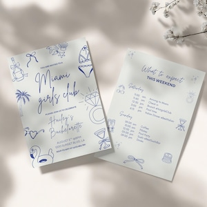 Miami Bachelorette Itinerary, Miami Bachelorette, Travel Itinerary Template, Travel Itinerary, Bachelorette Party Itinerary Template, DIY