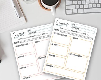 Genesis Bible Study Notes | Bible Notes | Faith Reflection | Bible Study Summary | Genesis Notes | Bible Notes | Notes for Bible | Template
