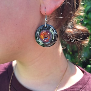 handmade record earrings