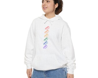 Rainbow Hot Dogs Unisex Hoodie | Pride Food Art Activewear | Colorful Comfort Wear | Hot Dog Sweatshirt
