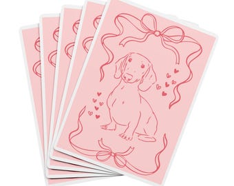 Pink Dachshund Playing Cards - Unique Pet-themed Card Set, Ideal for Dog Lovers, Game Nights, Gifts, Family Gatherings, Hand-Drawn Design