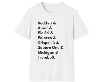 Detroit Pizza T-Shirt | Famous Detroit Pizzerias List | Michigan Food Lover Gift | Detroit Michigan Pride | Detroit Pizza Lover Gift