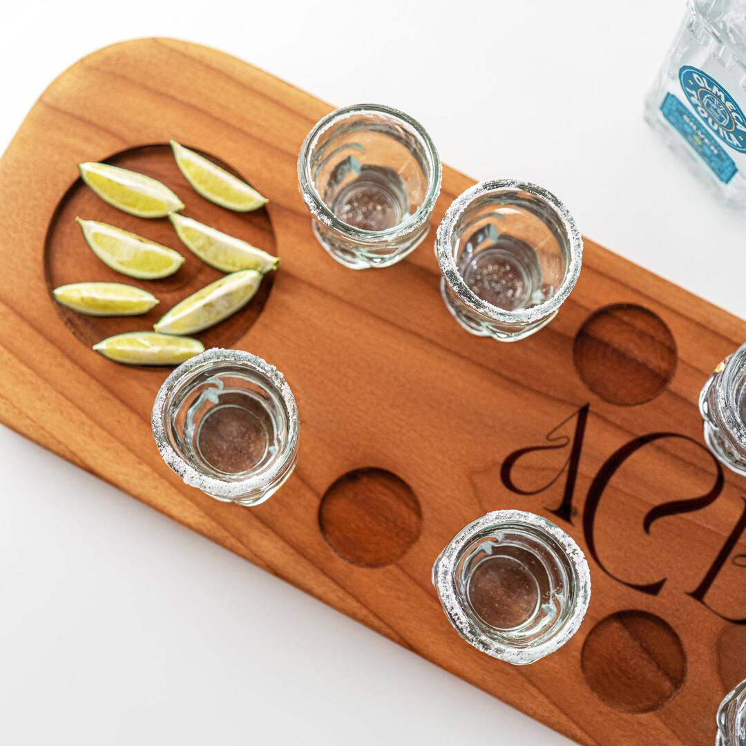 Personalized Engrave Tequila Shot Wooden Board, Housewarming Gift, New ...