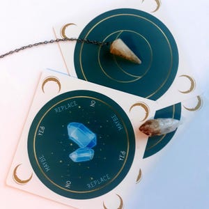 Crystal Moon Pendulum Board Card Set: Blue Crystal Divination