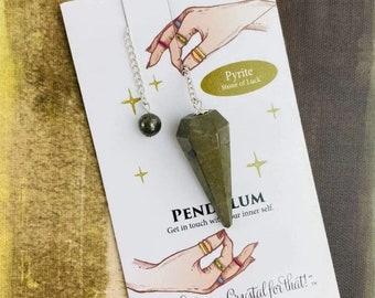 Natural Pyrite Pendulum | Natural Stone Pyrite Divination Tool | Crystal Gemstone Pendulum