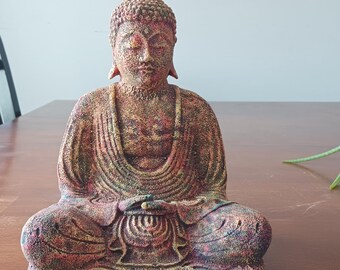 Volcanic Stone Meditating Buddha Statue: Garden Altar Decor,  Meditation Corner, Zen Space