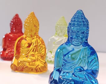 Buddha Chakra Symbols Set: Glass Healing Stones, Reiki Energy Gift